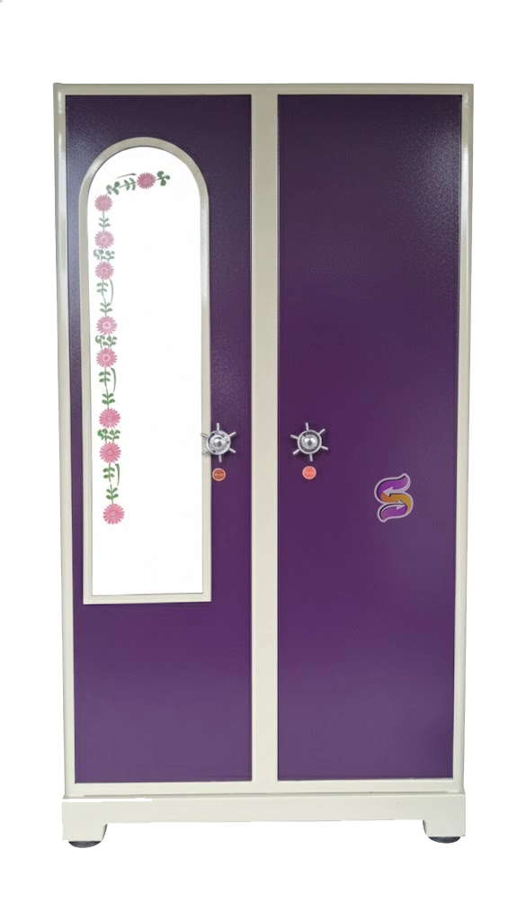42x19 Steel Cupboard Raja Rani Violet Glass