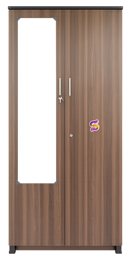 2 Door wooden Cupboard With Glass