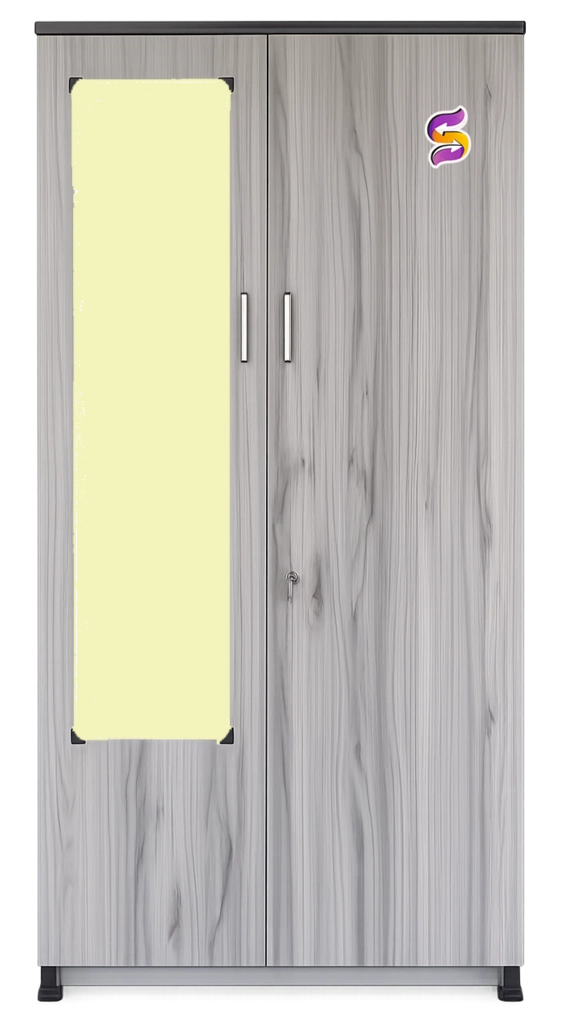 2 Door Wooden Cupboard With Glass