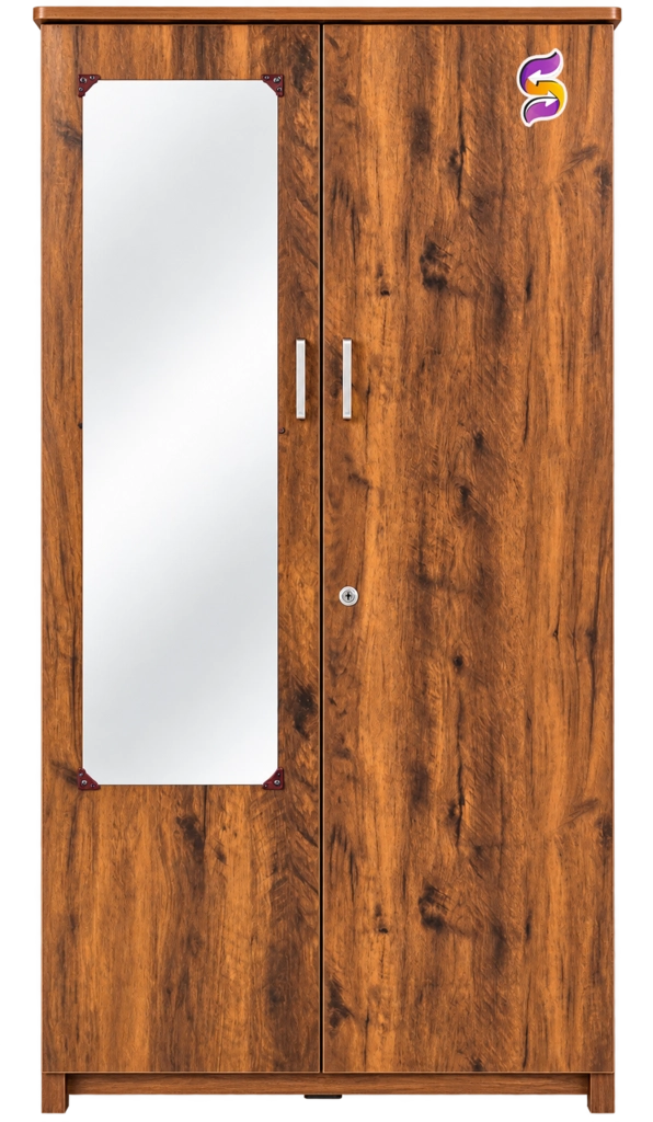 2 Door Wooden Cupboard With Glass