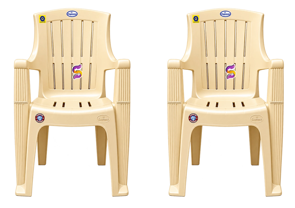 Minister Beige 2 Piece Set Plastic Chair