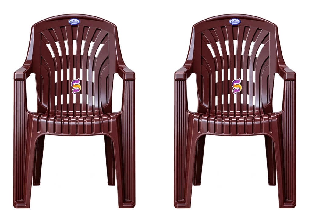 Vista Brown 2 Piece Set Plastic Chair