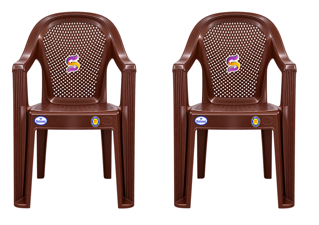Piolt Brown 2 Piece Set Plastic Chair