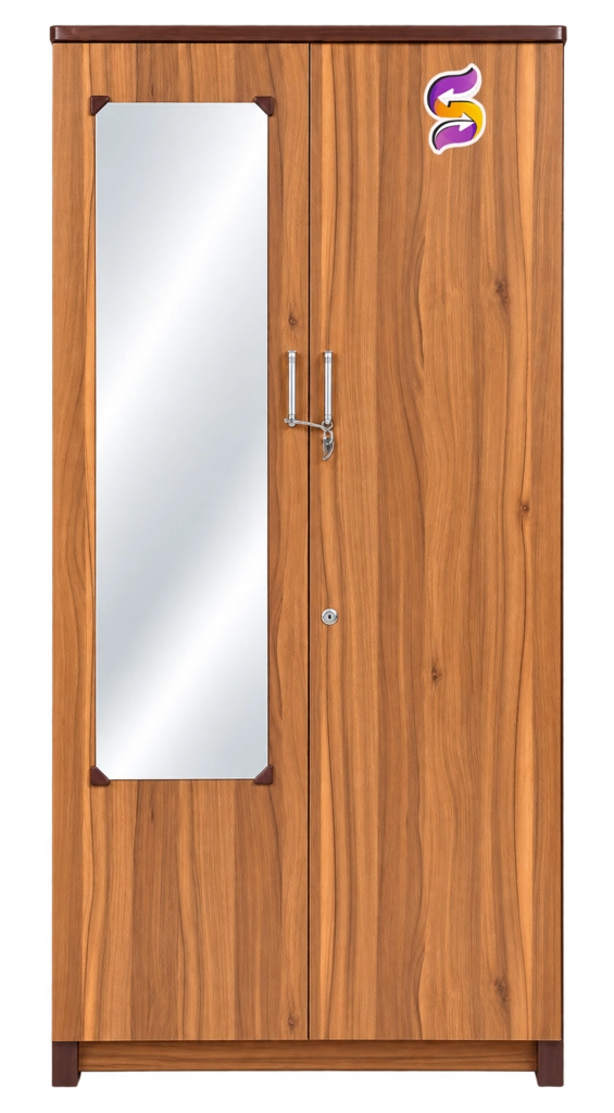 2 Door Wooden Cupboard With Glass