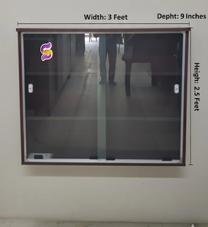 Wall mount Cupboard With Glass Sliding Doors