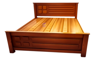 5 Feet Leaf Design Wooden Cot