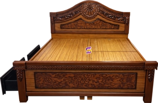 6 Feet Wooden Cot With Box