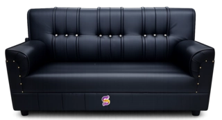 3 Seater Sofa Rexin - Black