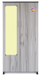 2 Door Wooden Cupboard With Glass