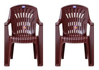 Vista Brown 2 Piece Set Plastic Chair