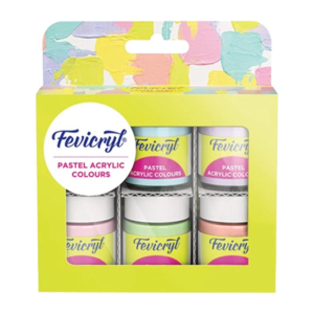 Pastel Acrylic Colours Multicolour 6 Shades