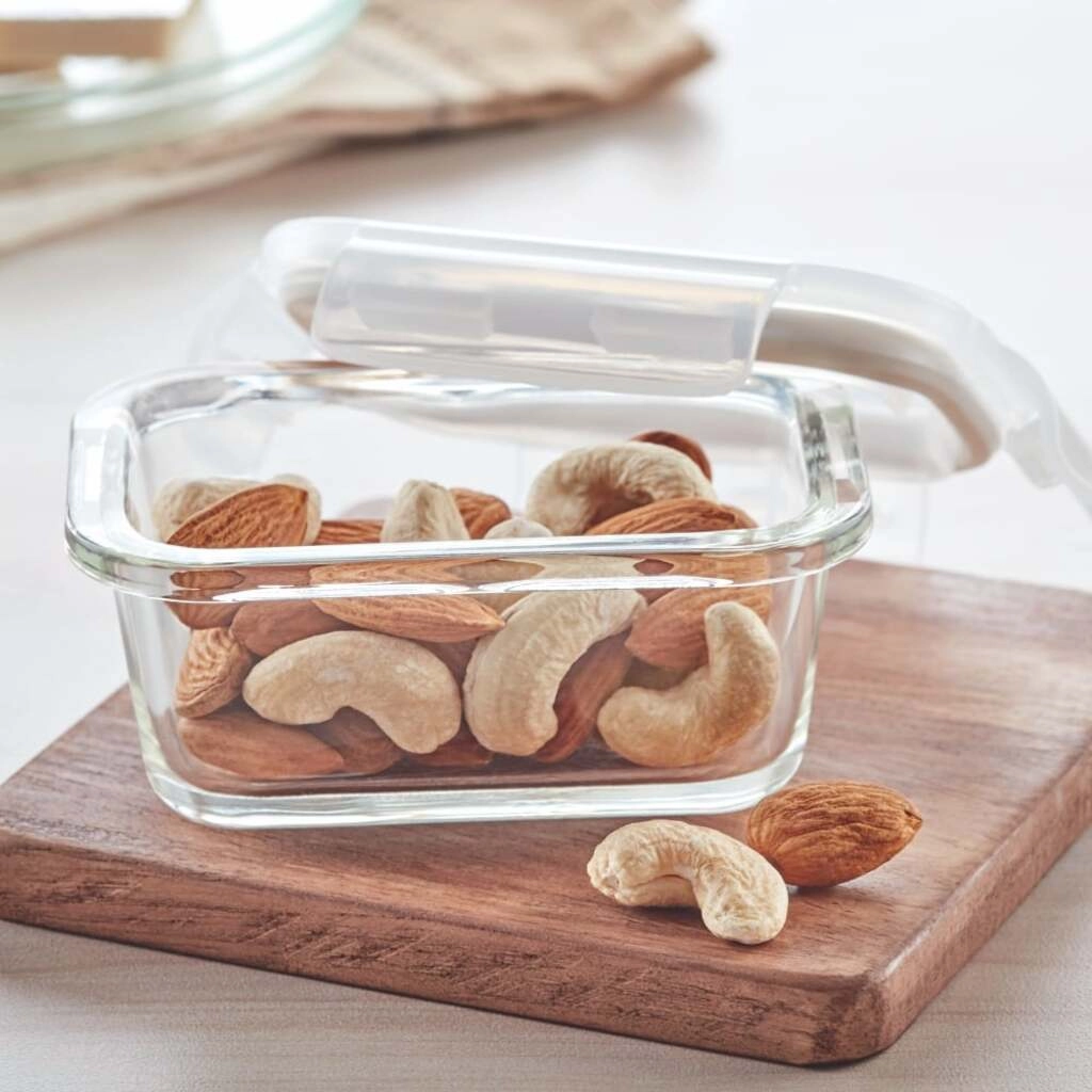 GLASS DISH WITH PLASTIC LID 120 ML.
