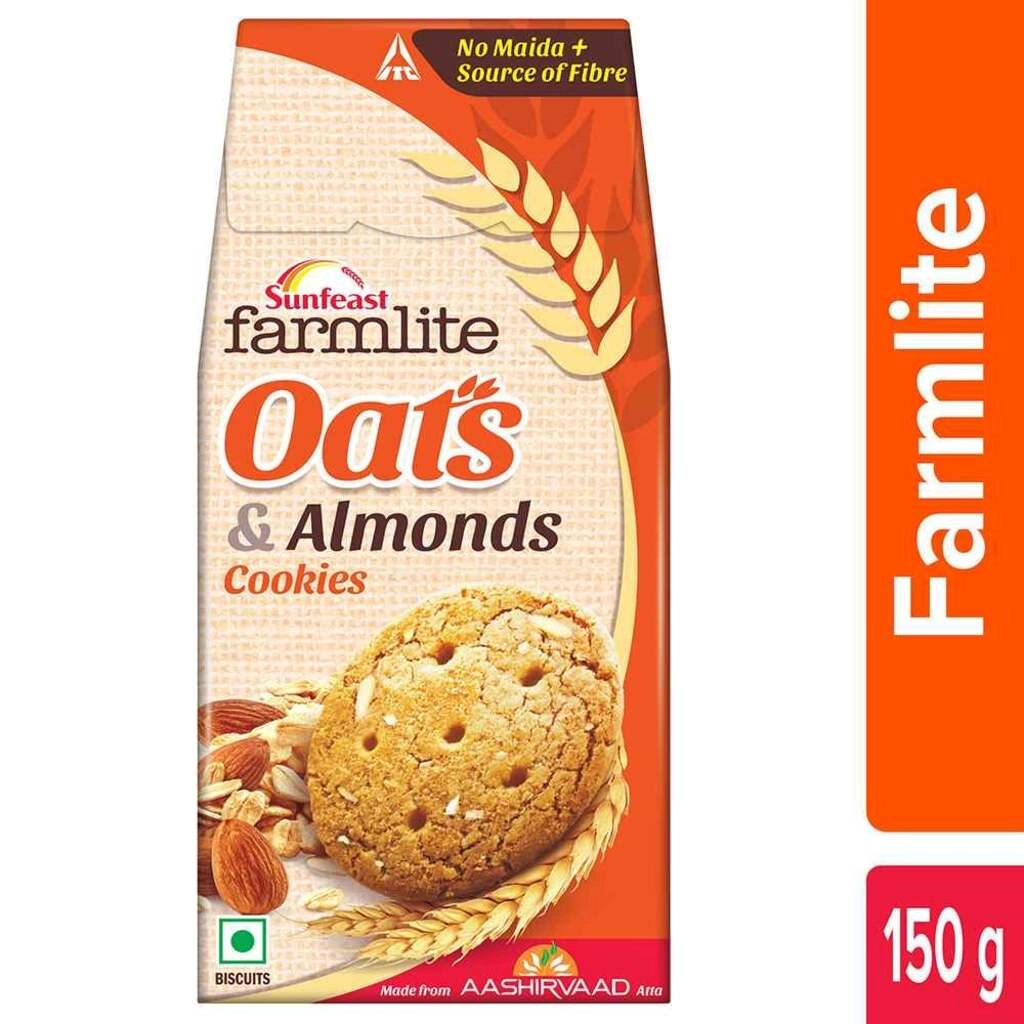FARMLITE OATS & ALMONDS COOKES 150 GM.