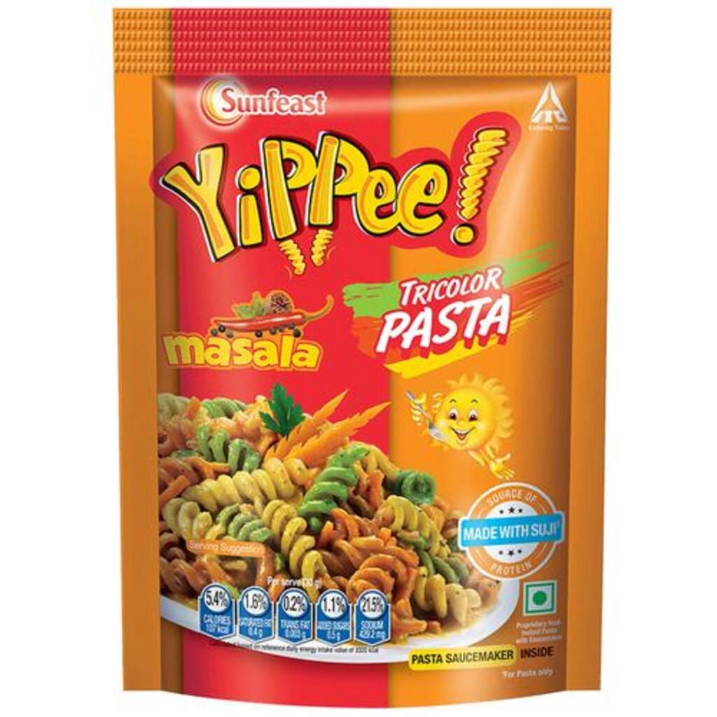 SUNFEST YIPPEE TRICOLOT MASALA PASTA 65 GM.