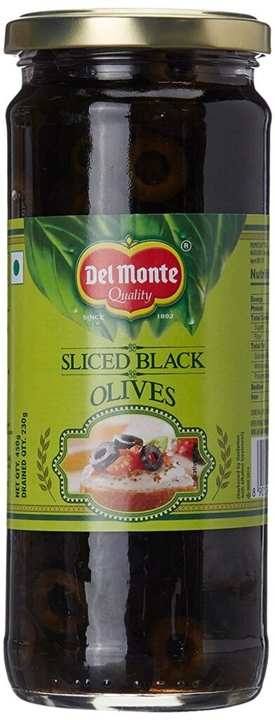 OLIVES SLICED BLACK 450 GM.