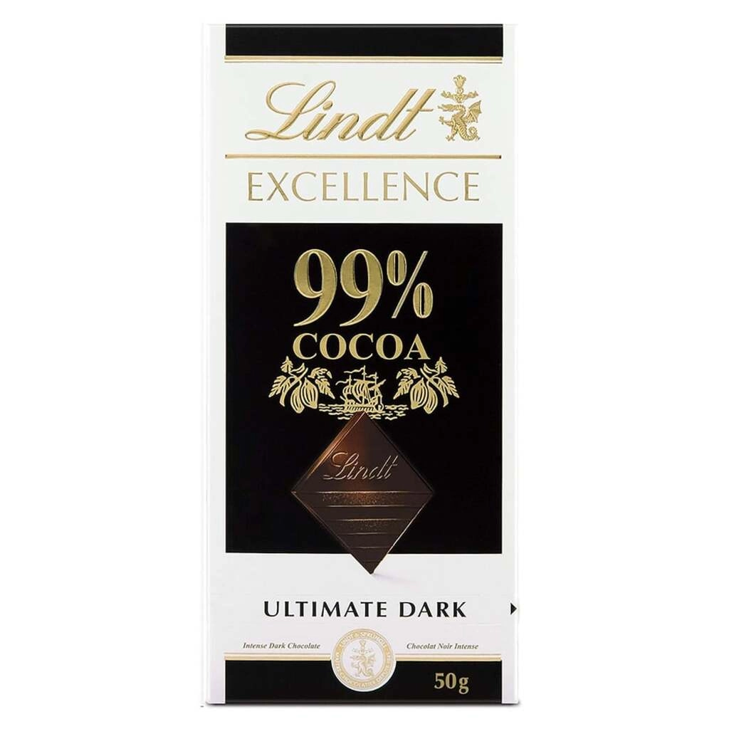 LINDT 99 % COCOA ULTIMATE DARK 50 GM.