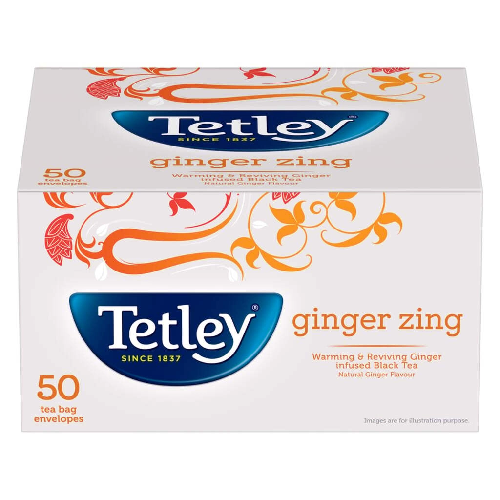 TETLEY TEA BAG GINGER 50 BAGS.