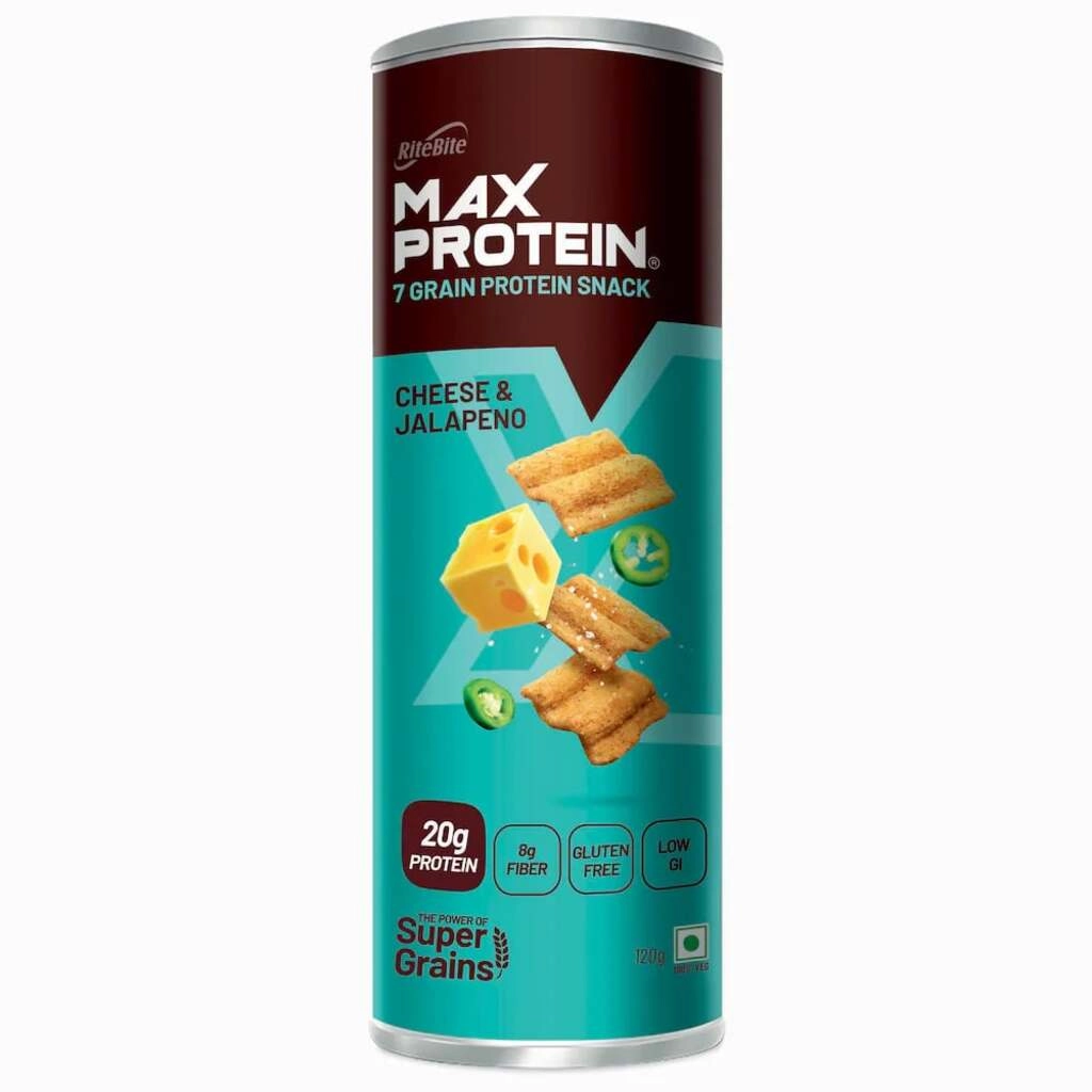 RITE BITE MAX PROTEIN SNACK CHEESE & JALAPENO 150 GM.