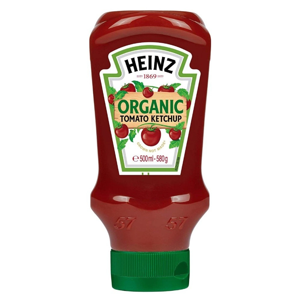 HEINZE TOMATO ORGANIC KETCHUP 580 GM.