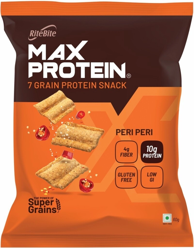 RITE BITE MAX PROTEIN SNACK PERI PERI 60 GM.