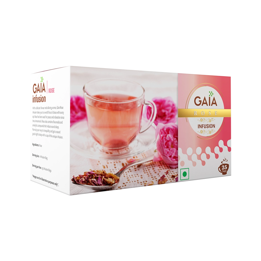GREEN TEA BAG ROSE INFUSION 25 BAGS.