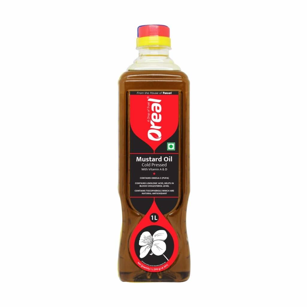 OREAL MUSTARD OIL COLD PRESSED 1 LTR.