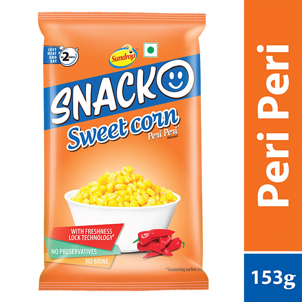 SUNDROP SNACKO SWEET CORN PERI PERI 153.19GM