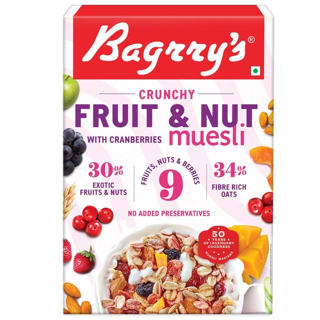 MUESLI CRUNCHY FRUIT & NUT WITH CARANVERRIES 400 GM.