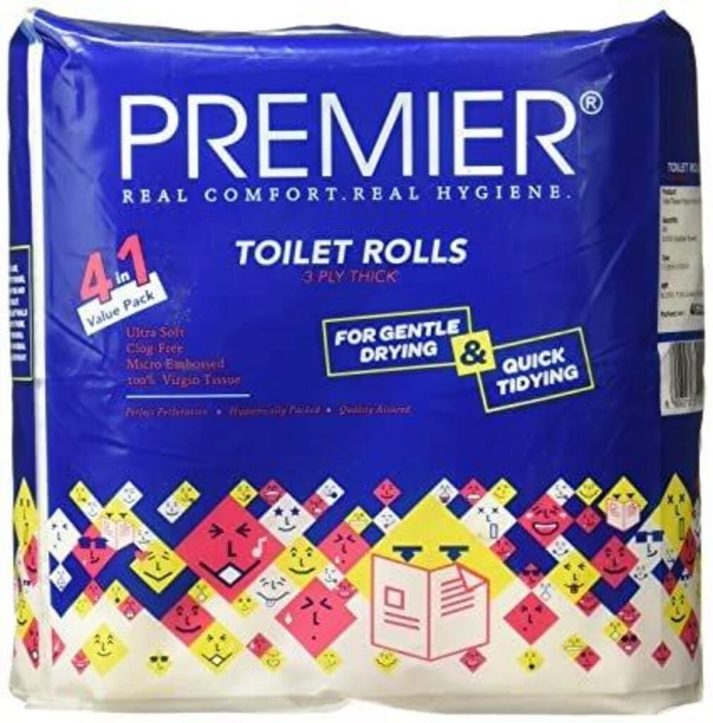 PREMIER TOILET ROLL 4 IN 1 200 PULLS 3 PLY