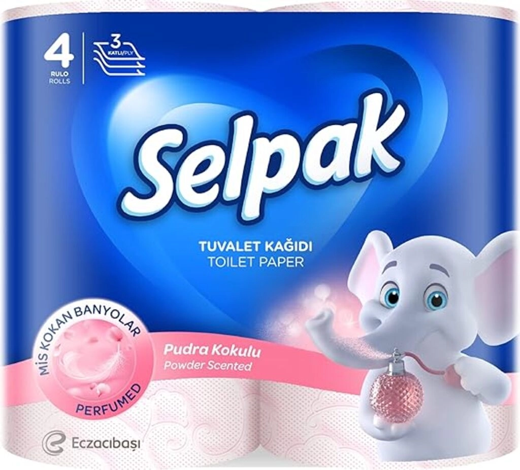 PERFUMED TOILET ROLL 3 PLY 4 IN 1 (POWDER SCENTED)