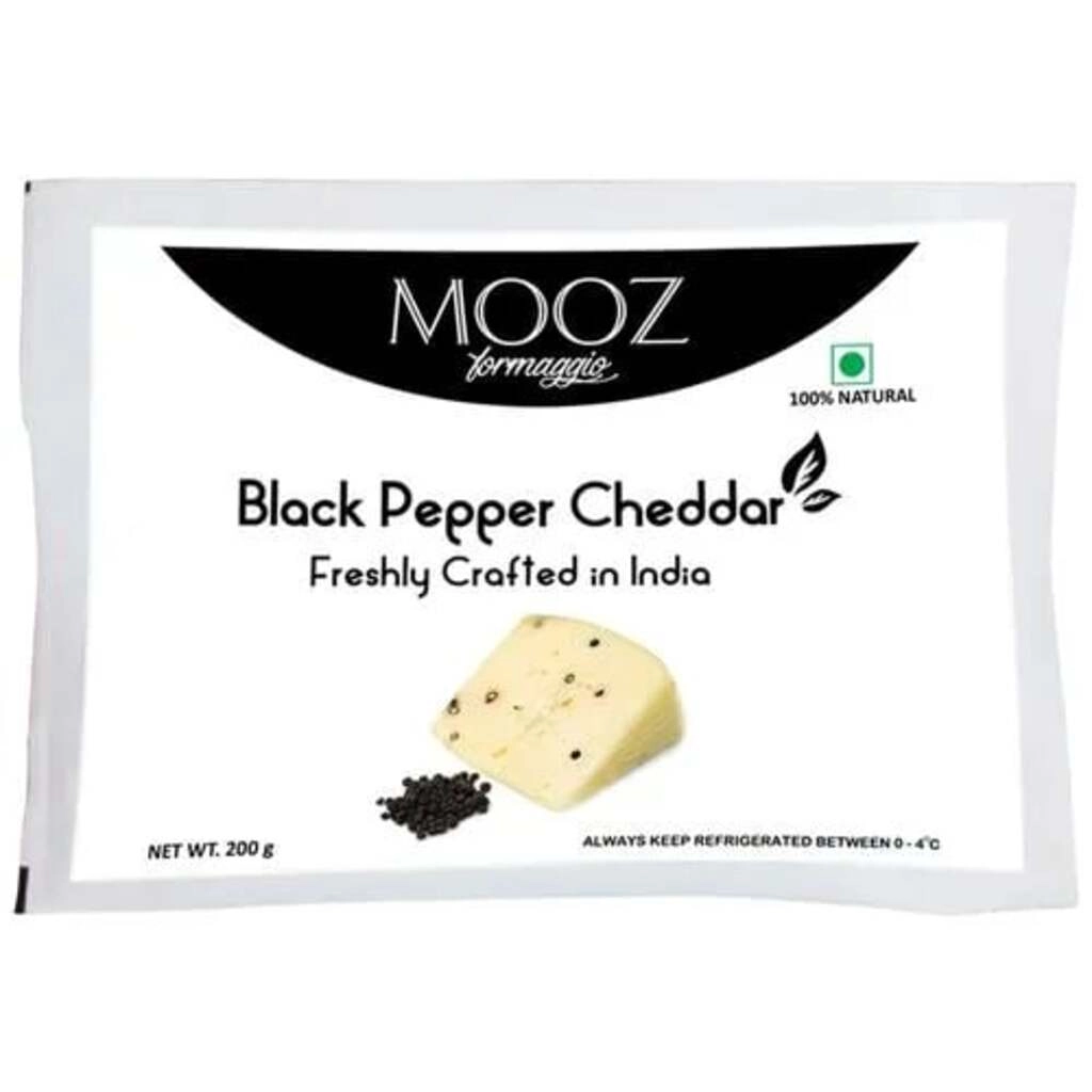 BLACK PEPPER CHEDDAR CHEESE 200 GM.