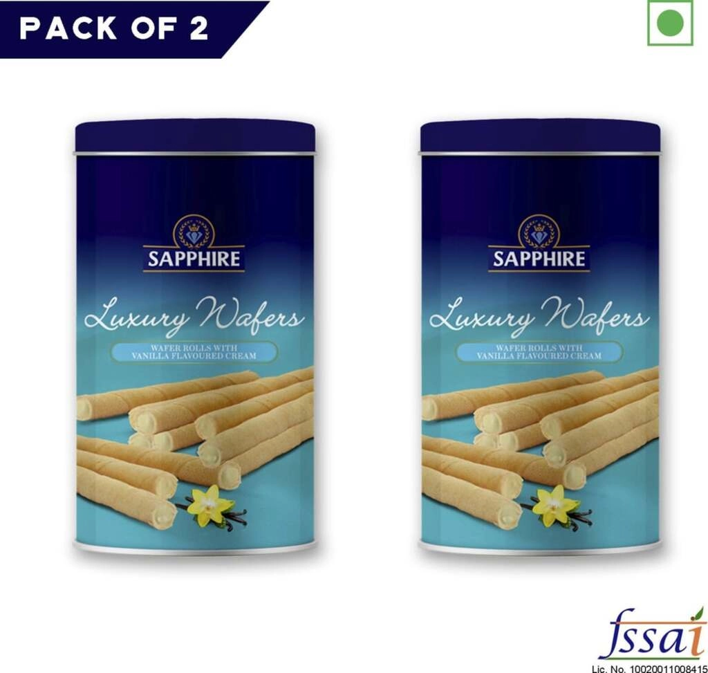 SAPPHIRE LUXURY WAFER ROLLS VANILLA 300 GM.