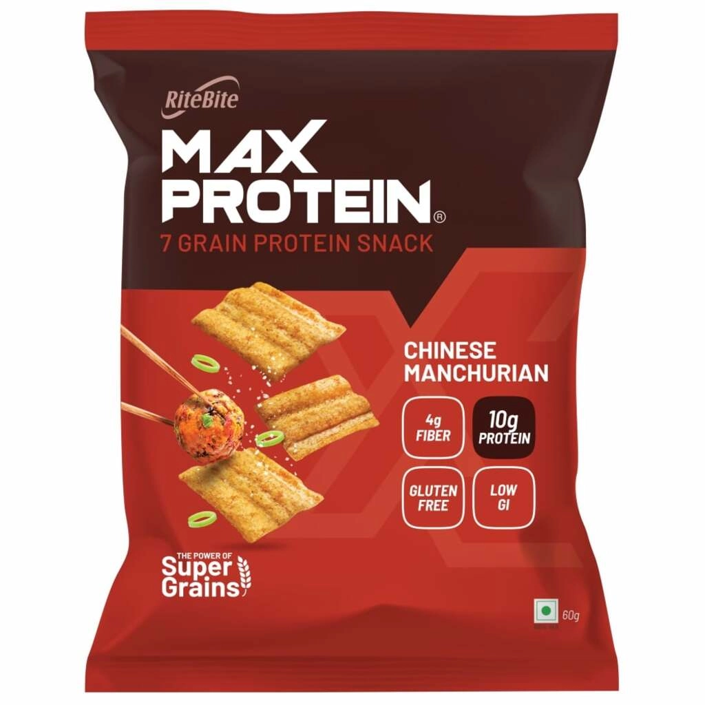 RITE BITE MAX PROTEIN SNACK CHINESE MANCHURIAN 60 GM.