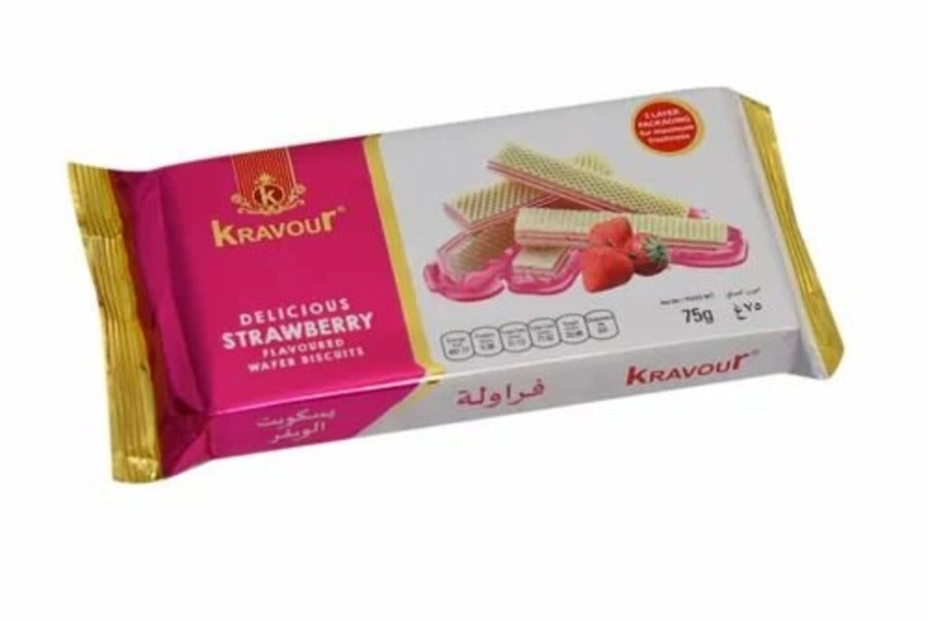 STRAWBERRY WAFER BISCUIT 75 GM.