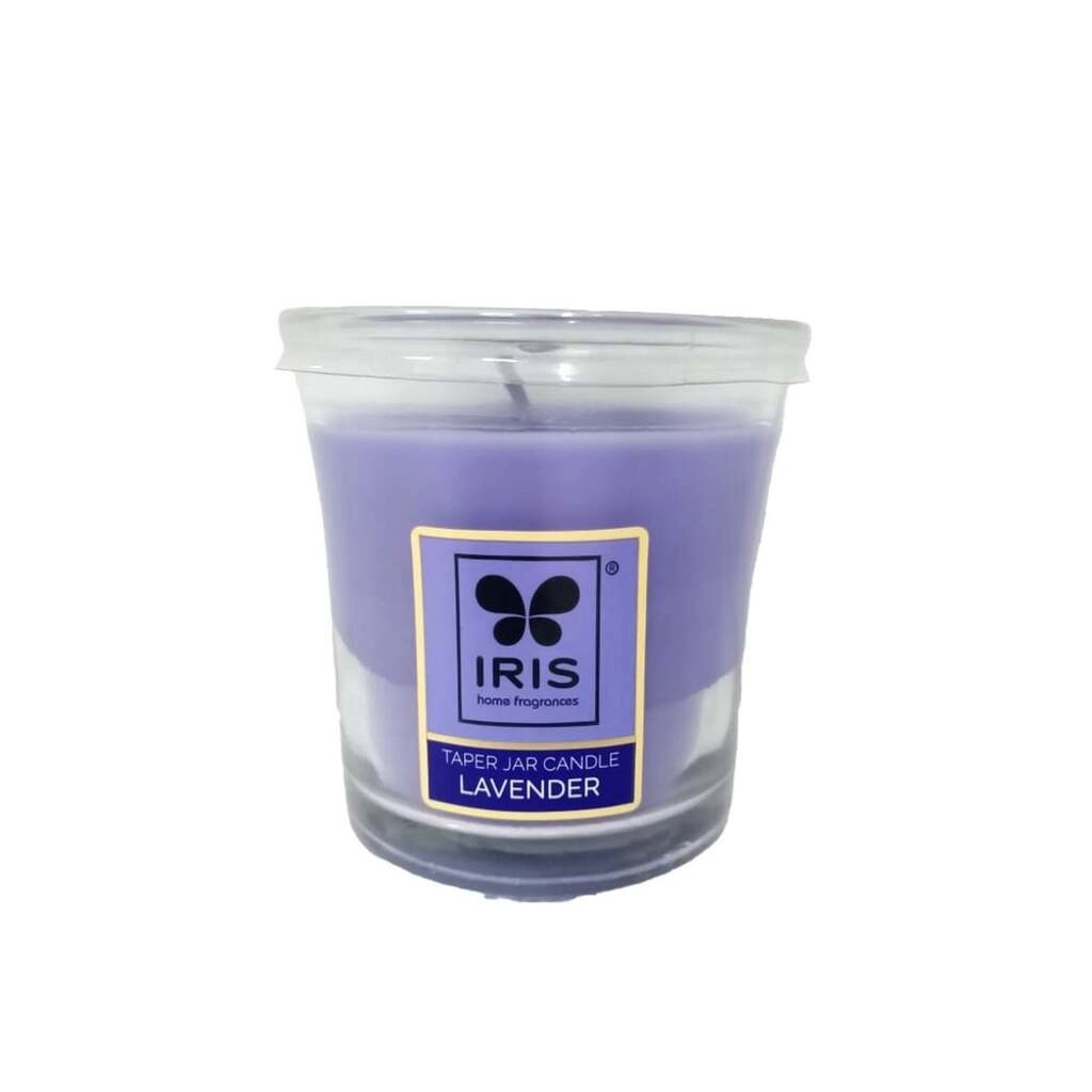 IRIS AROMA TAPER JAR CANDLE LAVENDER 110 GM.