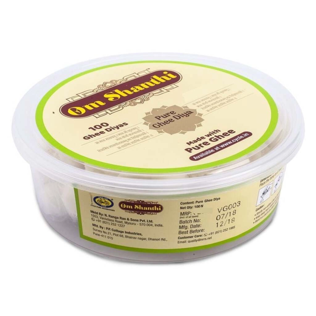 OM SHANTI SPECIAL COW GHEE DIYA 100 PCS