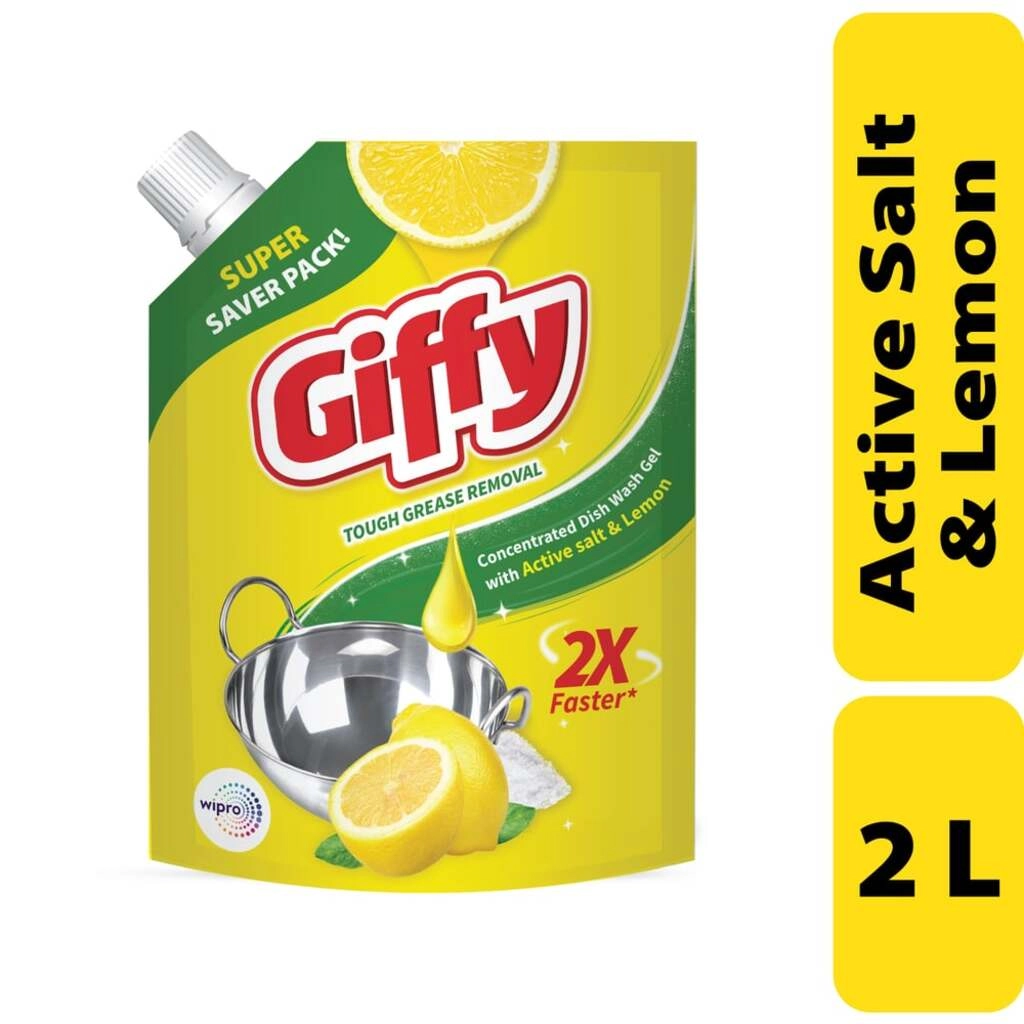 DISH WASH YELLOW 2LTR POUCH