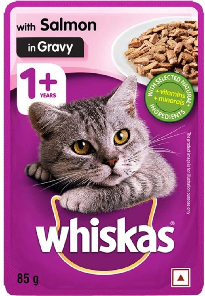 WHISKAS GRAVY WITH SALMON CAT 1+ 85GMS