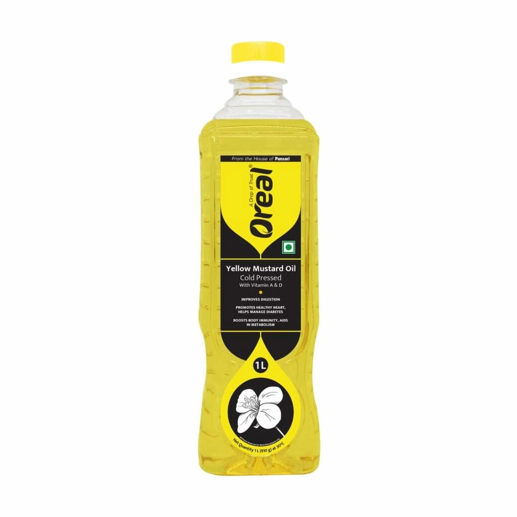 OREAL YELLOW MUSTARD OIL COLD PRESSED 1 LTR.