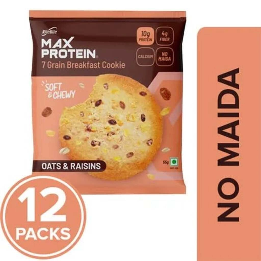 MAX PROTEIN 7 GRAIN COOKIES OATS & RAISINS 55 GM.