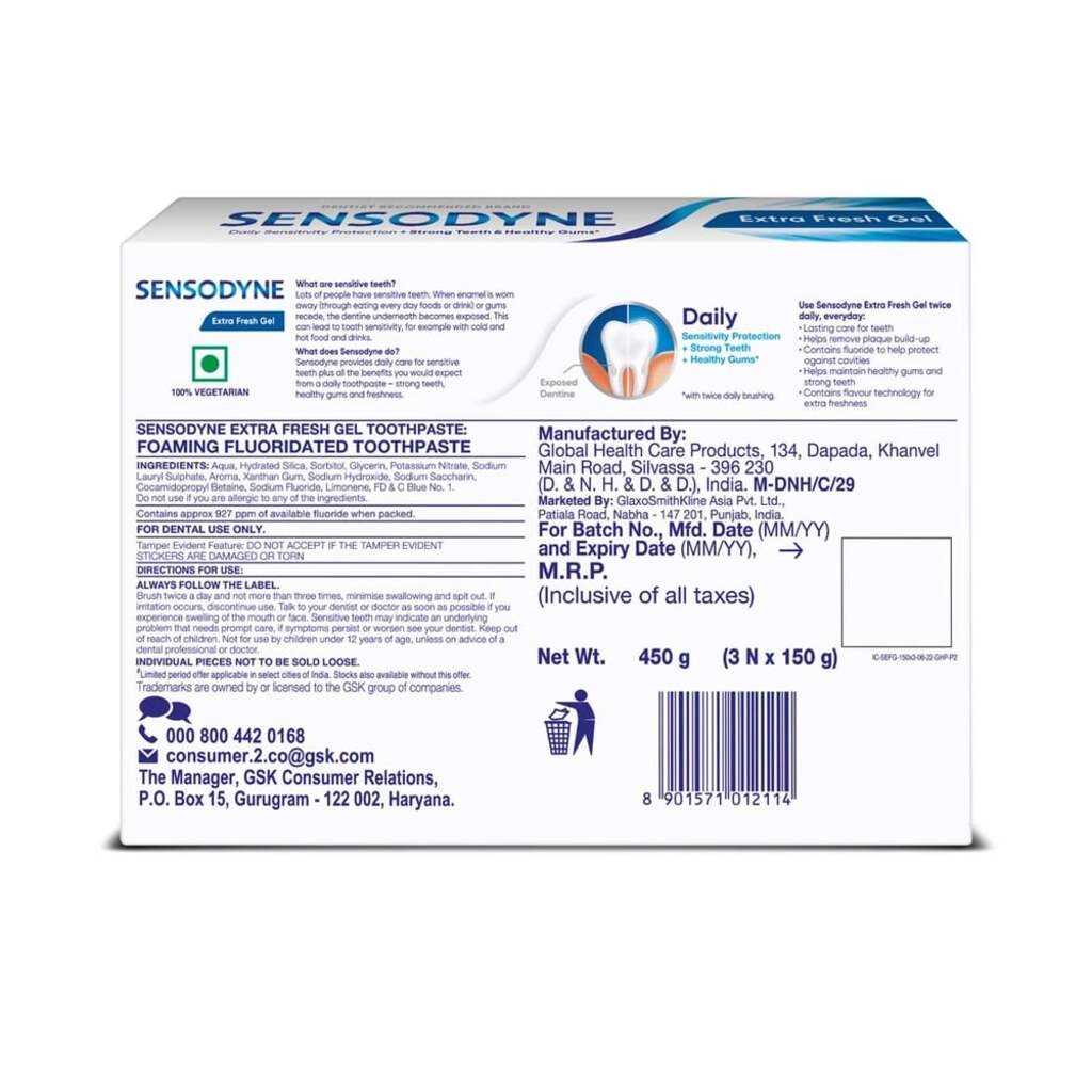 PASTE FRESH GEL 3*150 GM