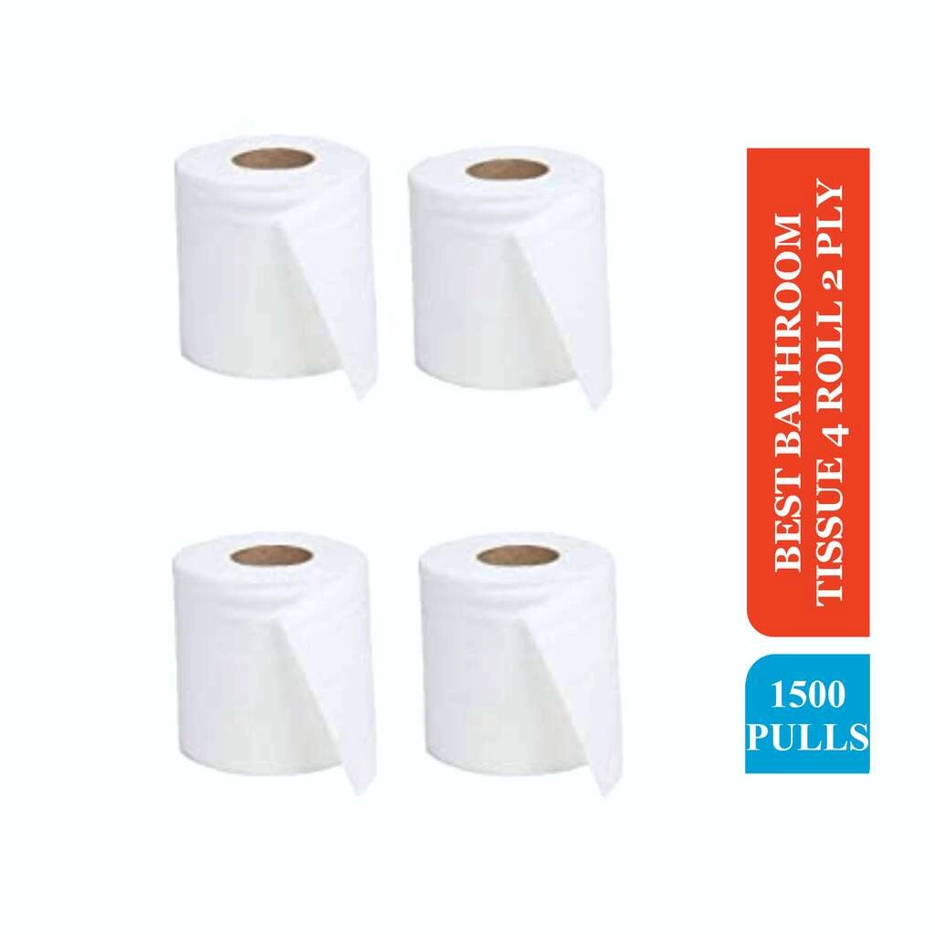 BATHROOM TISSUE 4ROLL 2PLY 1500 PULLS