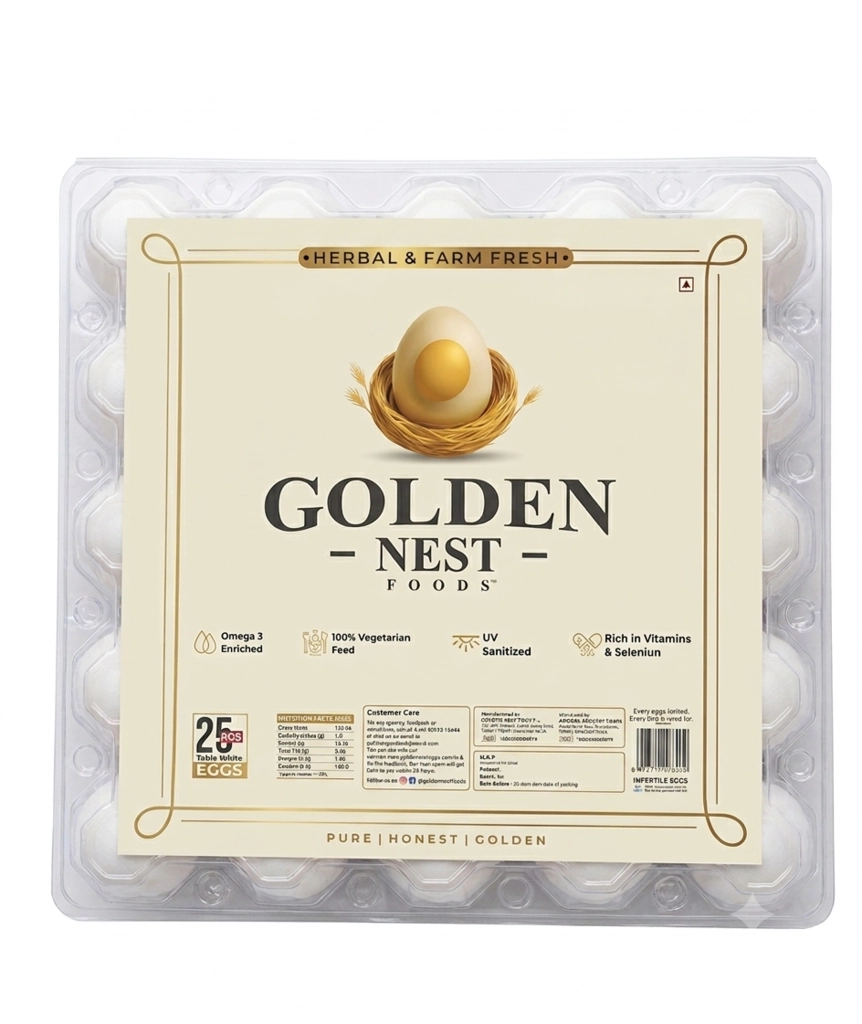 TABLE WHITE EGGS 1350GM (25 PCS)