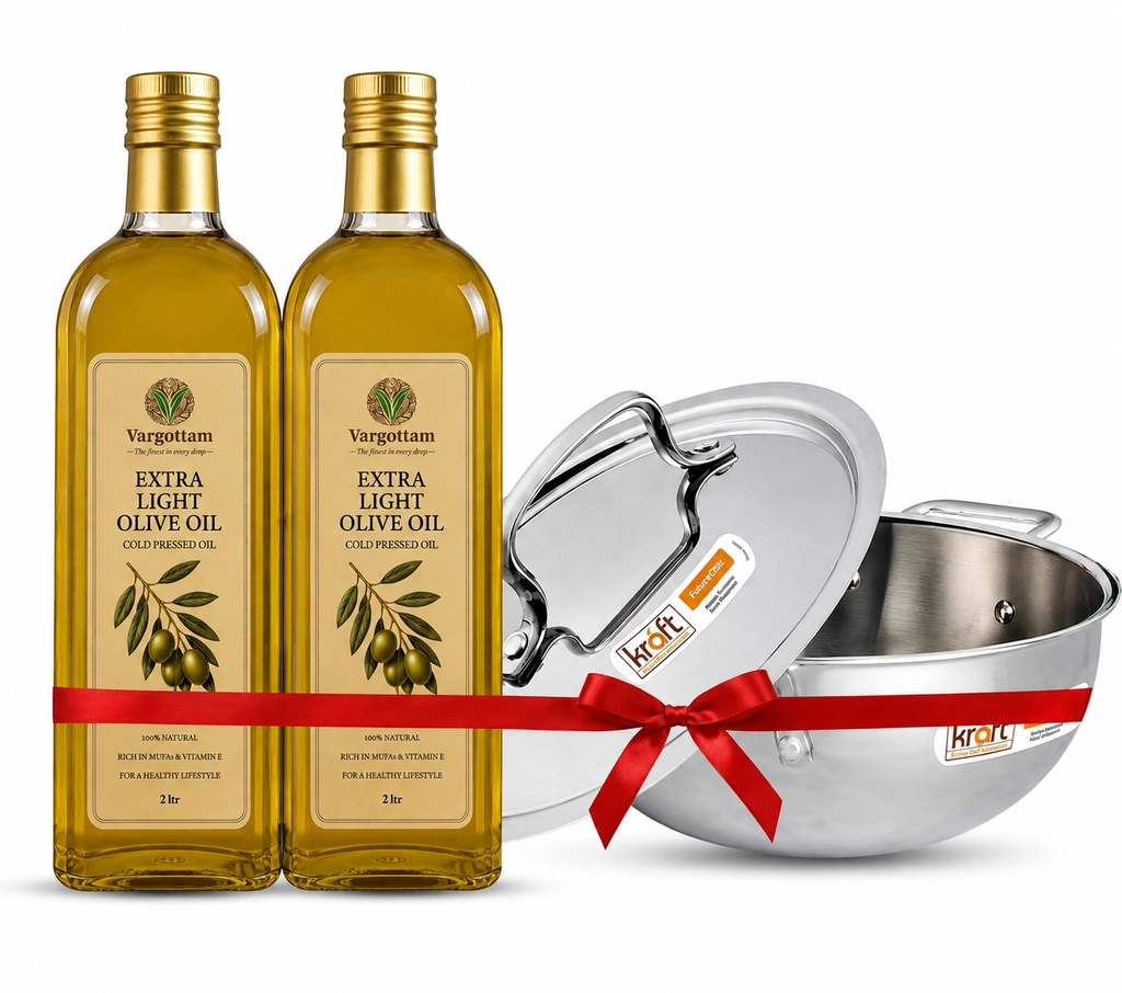 VARGOTTAM OLIVE OIL + VINOD KADAI 24 CM.