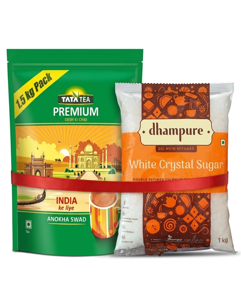 TATA TEA PREMIUM 1.5 KG+ SUGAR DHAMPURE 4 X 1KG COMBO