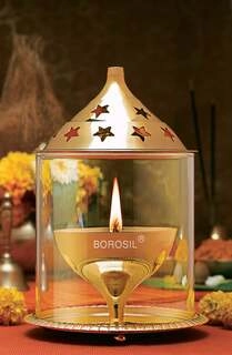 AKHAND DIYA GOLDEN BIG 1PCS