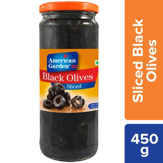 AMERICAN AGRDEN BLACK OLIVES SLICED 450 GM.