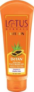 Safe Sun Detan Face Wash Gel Papaya & Aloevera 100Gm
