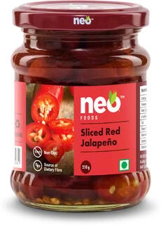 NEO SLICED RED JALAPENO 210 GM.