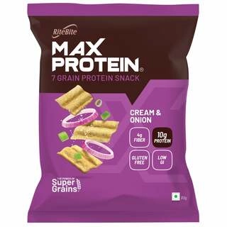 RITE BITE MAX PROTEIN SNACK CREAM & ONION 60 GM.
